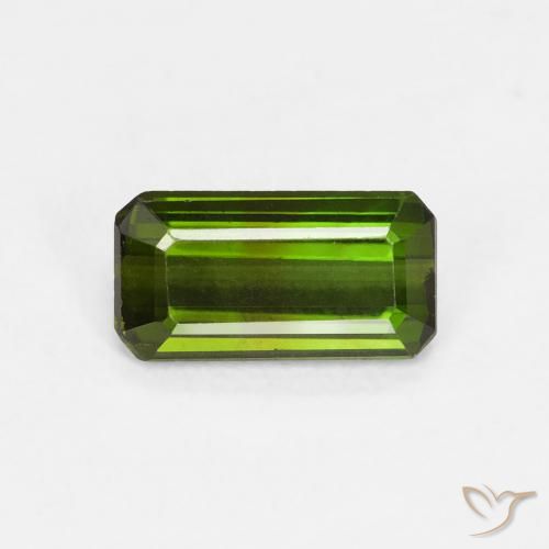 0.88ct Natural Verde terroso Turmalina, corte esmeralda, VVS-VS