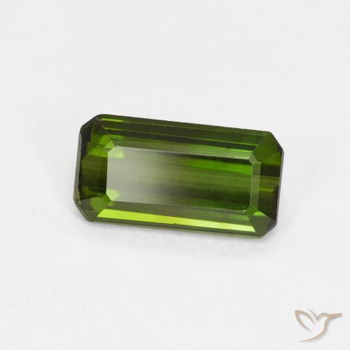 Turmalina Verde terroso natural de 0.88 ct, Corte Octágono / Esmeralda, VVS-VS