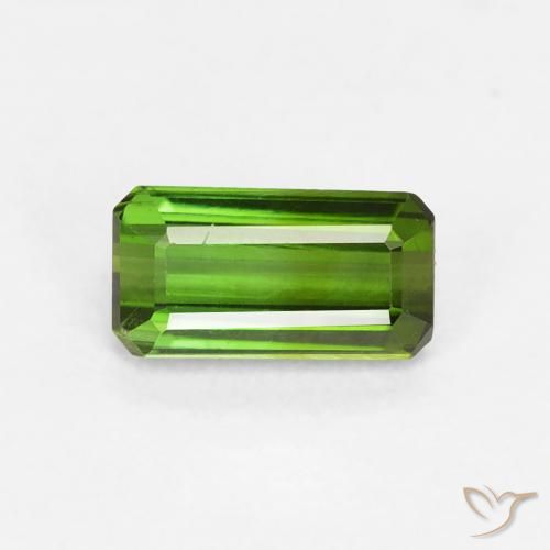 0.68ct Natural Verde bosque turmalina, corte esmeralda, VVS-VS
