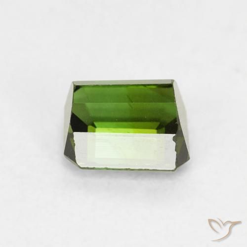 Turmalina Verde oscuro natural de 0.61 ct, Corte Octágono / Esmeralda, VVS-VS