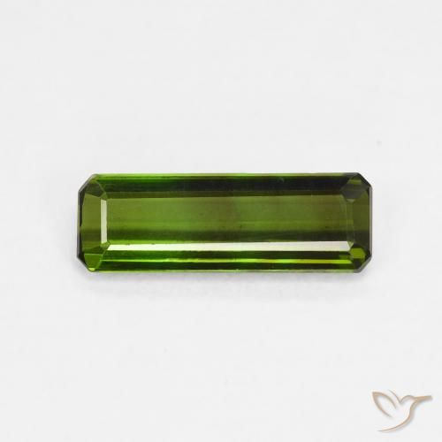 1.08ct Natural Verde oscuro Turmalina, corte esmeralda, VVS-VS