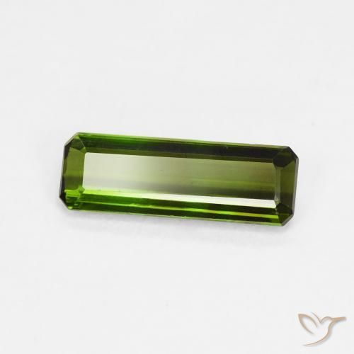 Turmalina Verde oscuro natural de 1.08 ct, Corte Octágono / Esmeralda, VVS-VS