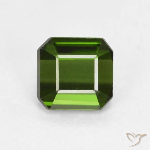 0.94ct Natural Verde terroso turmalina, corte esmeralda, VVS