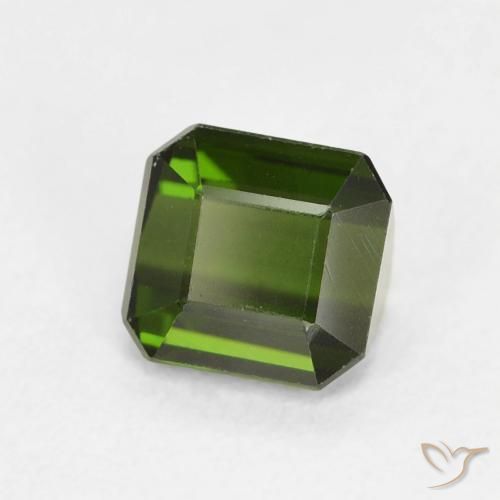 Turmalina Verde terroso natural de 0.94 ct, Corte Octágono / Esmeralda, VVS