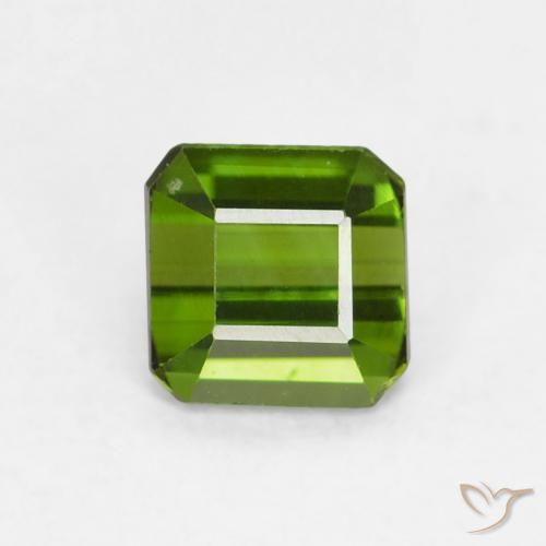 0.62ct Natural Verde bosque Turmalina, corte esmeralda, VVS