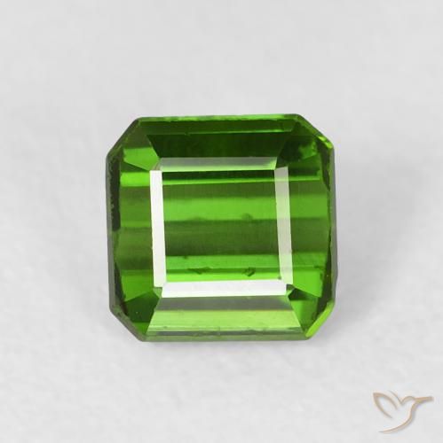 0.74ct Natural Verde medio turmalina, corte esmeralda, VVS-VS