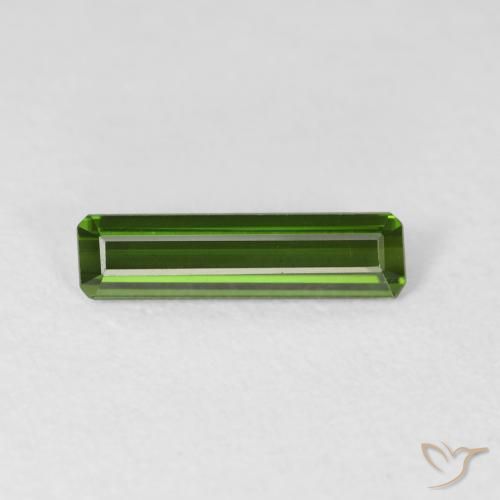 0.98ct Natural Verde bosque Turmalina, corte esmeralda, VVS-VS