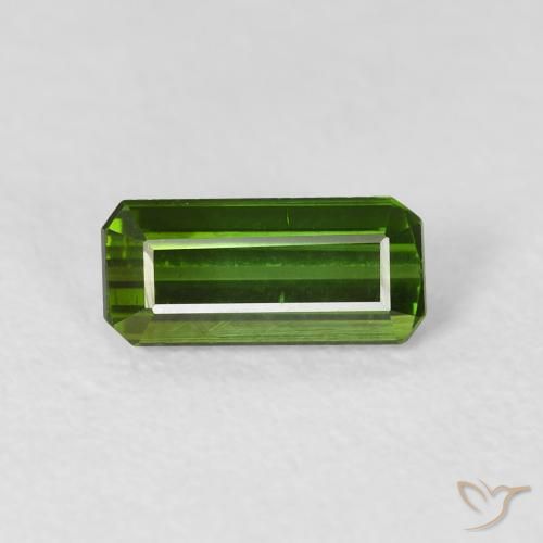 0.84ct Natural Verde bosque Turmalina, corte esmeralda, VVS-VS