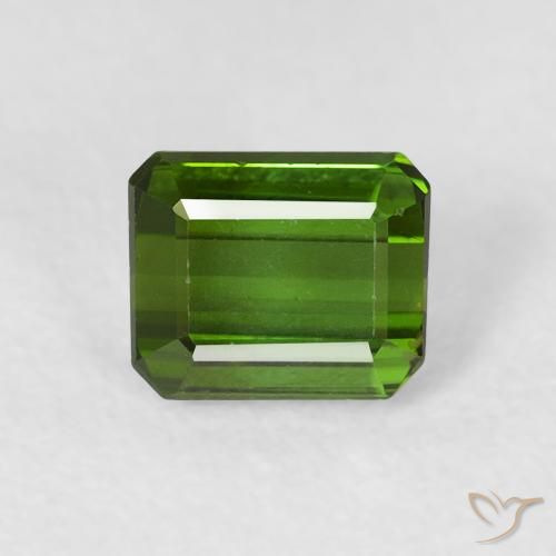 0.72ct Natural Verde terroso Turmalina, corte esmeralda, VS