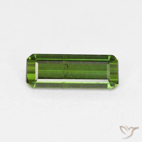 0.99ct Natural Verde oscuro Turmalina, corte esmeralda, VS