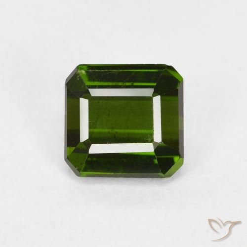 0.98ct Natural Verde oscuro Turmalina, corte esmeralda, VS