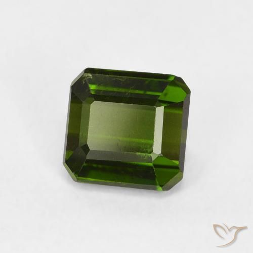 Turmalina Verde oscuro natural de 0.98 ct, Corte Octágono / Esmeralda, VS