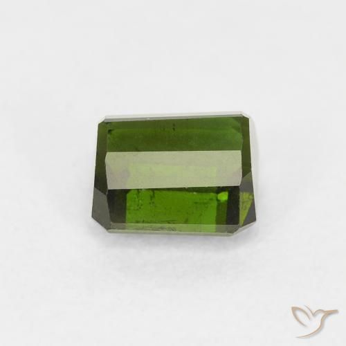 Turmalina Verde oscuro natural de 0.98 ct, Corte Octágono / Esmeralda, VS
