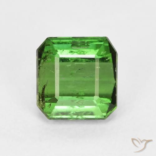 1.71ct Natural Verde bosque turmalina, corte esmeralda, VS-SI