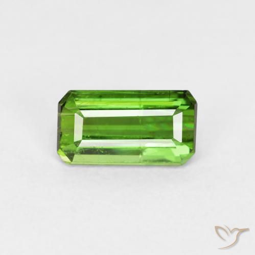 0.85ct Natural Verde bosque turmalina, corte esmeralda, VS-SI