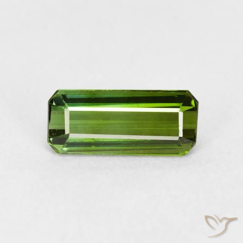 0.87ct Natural Verde oscuro Turmalina, corte esmeralda, VVS-VS