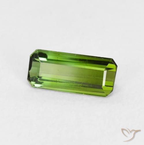 Turmalina Verde oscuro natural de 0.87 ct, Corte Octágono / Esmeralda, VVS-VS