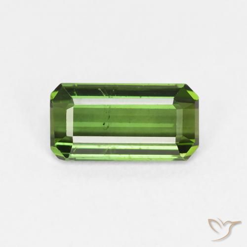 1.35ct Natural Verde oscuro Turmalina, corte esmeralda, VS