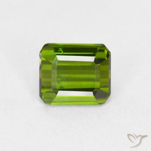 0.72ct Natural Verde alga Turmalina, corte esmeralda, VVS-VS