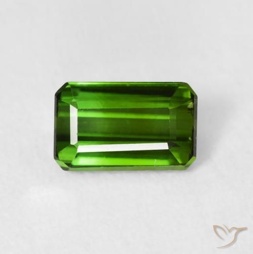 1.21ct Natural Verde oscuro Turmalina, corte esmeralda, VVS-VS
