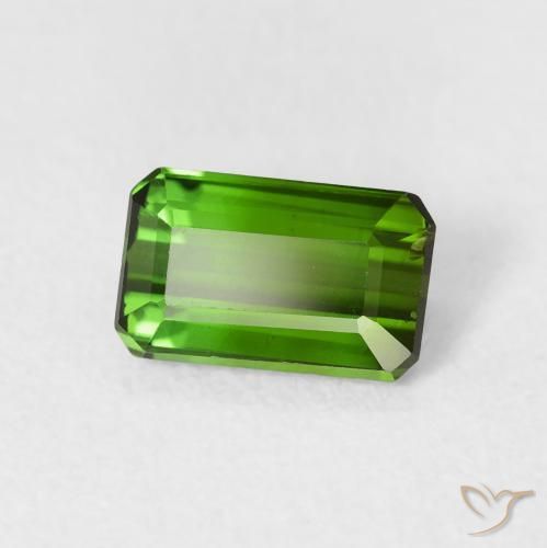Turmalina Verde oscuro natural de 1.21 ct, Corte Octágono / Esmeralda, VVS-VS