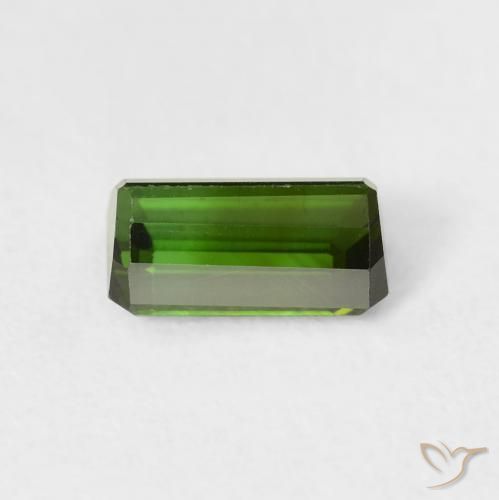 Turmalina Verde oscuro natural de 1.21 ct, Corte Octágono / Esmeralda, VVS-VS