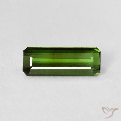 1.01ct Natural Verde terroso Turmalina, corte esmeralda, VS-SI