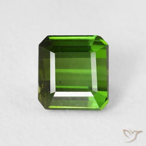 0.80ct Natural Verde bosque Turmalina, corte esmeralda, VS