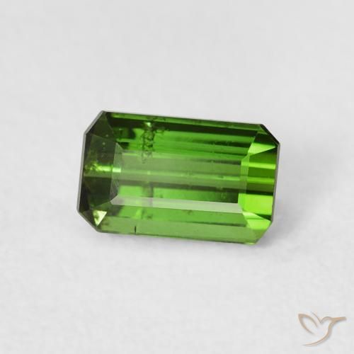 Turmalina Verde medio natural de 0.75 ct, Corte Octágono / Esmeralda, VS-SI