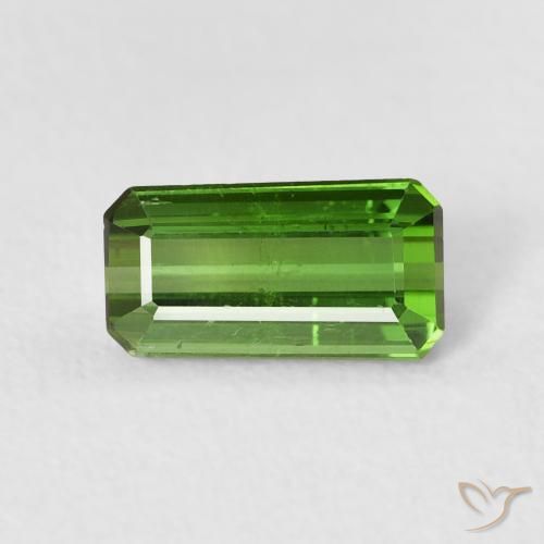 0.99ct Natural Verde oscuro Turmalina, corte esmeralda, VS-SI