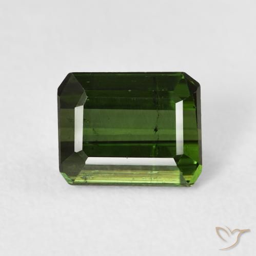 1.74ct Natural Verde bosque Turmalina, corte esmeralda, VS-SI