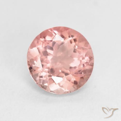 1.67ct Natural Rosado terroso turmalina, Redondo, VS