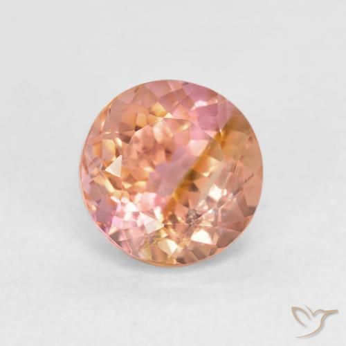 1.41ct Natural Rosado naranja Turmalina, Redondo, VS