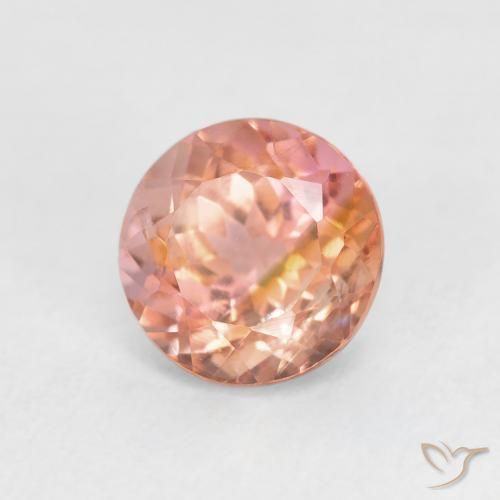 Turmalina Rosado naranja natural de 1.41 ct, Redondo, VS