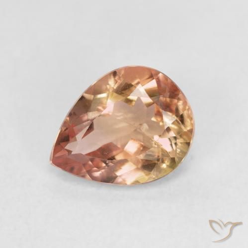 1.35ct Natural Light Earth Orange turmalina, En forma de pera, VS