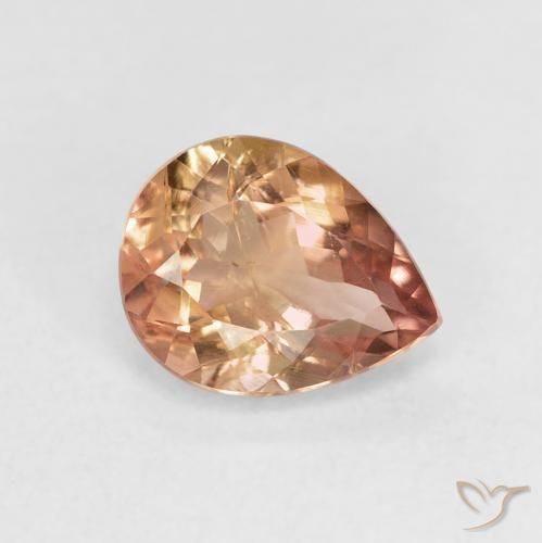 Turmalina Light Earth Orange natural de 1.35 ct, En forma de pera, VS