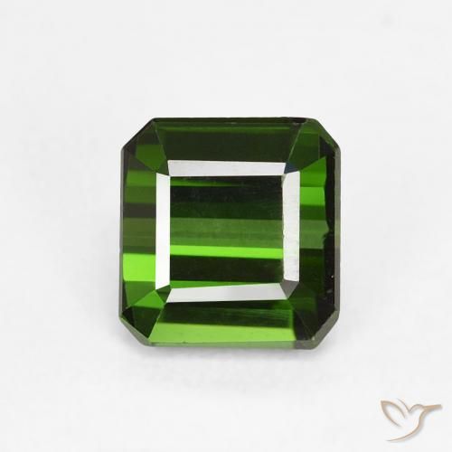 0.90ct Natural Verde bosque Turmalina, corte esmeralda, VVS