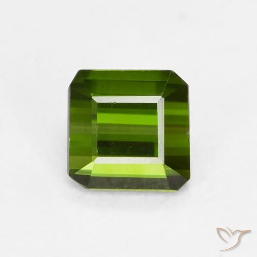 0.68ct Natural Verde bosque Turmalina, corte esmeralda, VVS