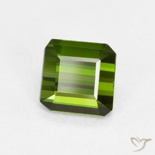Turmalina Verde bosque natural de 0.68 ct, Corte Octágono / Esmeralda, VVS