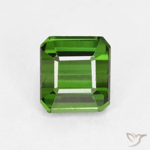 0.80ct Natural Medium Dark-Green turmalina, corte esmeralda, VVS