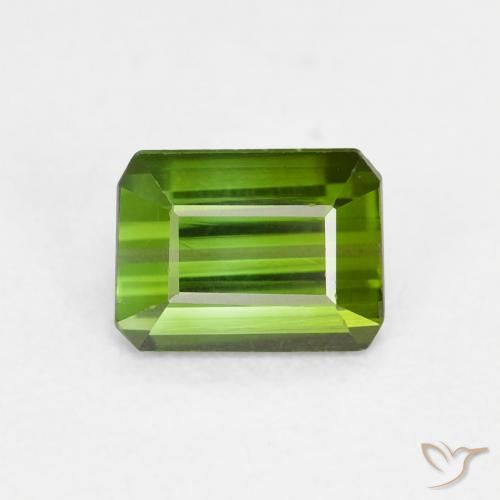 0.73ct Natural Verde bosque Turmalina, corte esmeralda, VVS