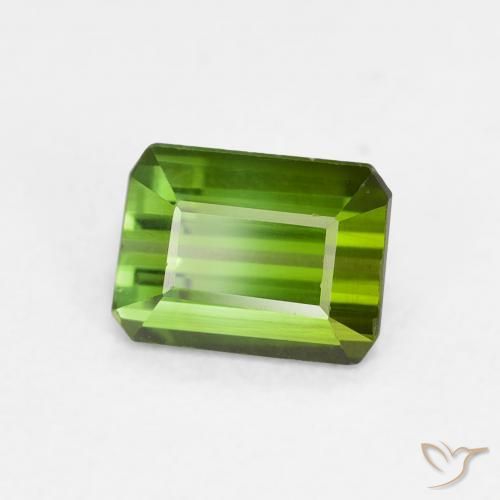 Turmalina Verde bosque natural de 0.73 ct, Corte Octágono / Esmeralda, VVS
