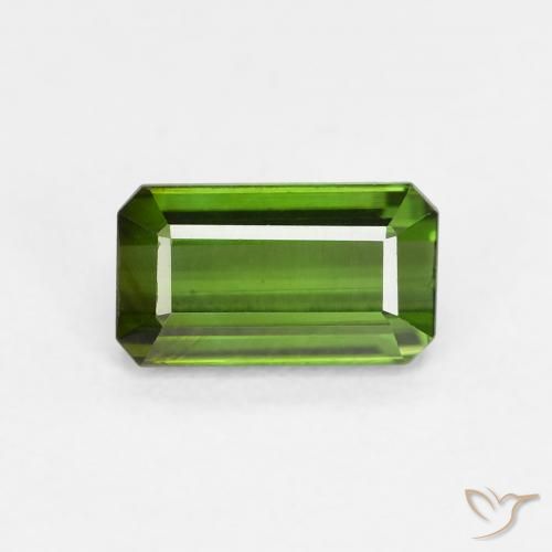 0.90ct Natural Verde oscuro Turmalina, corte esmeralda, VVS