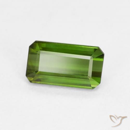 Turmalina Verde oscuro natural de 0.90 ct, Corte Octágono / Esmeralda, VVS