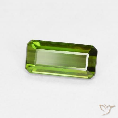 Turmalina Verde oscuro natural de 0.73 ct, Corte Octágono / Esmeralda, VVS