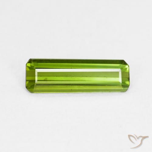 0.70ct Natural Verde vivo Turmalina, corte esmeralda, VVS