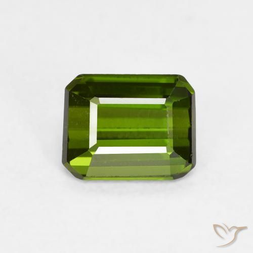 0.75ct Natural Verde oscuro Turmalina, corte esmeralda, VVS-VS