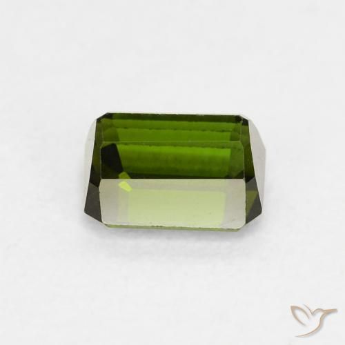 Turmalina Verde oscuro natural de 0.75 ct, Corte Octágono / Esmeralda, VVS-VS