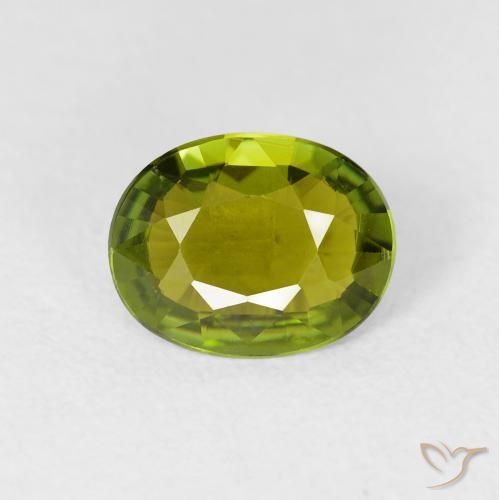 1.32ct Natural Verde bosque cálido turmalina, Ovalada, VS
