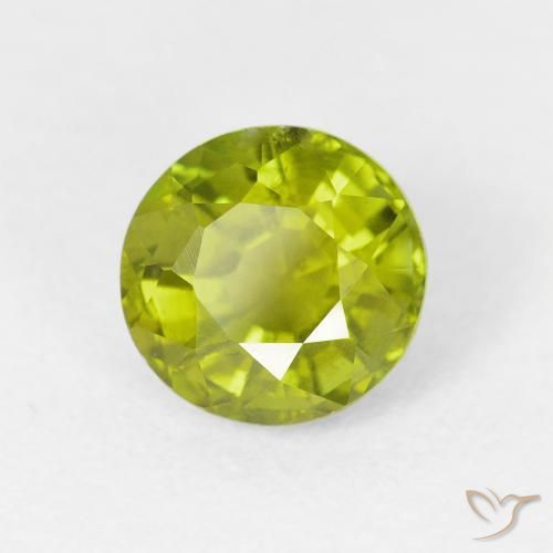 Turmalina Verde Oliva natural de 1.52 ct, Redondo, VS
